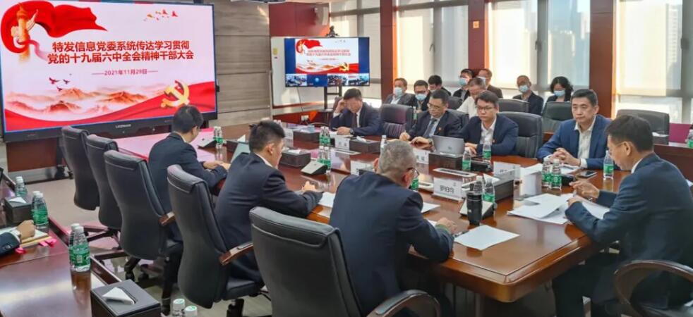 特發信息黨委召開干部大會 傳達學習貫徹黨的十九屆六中全會精神
